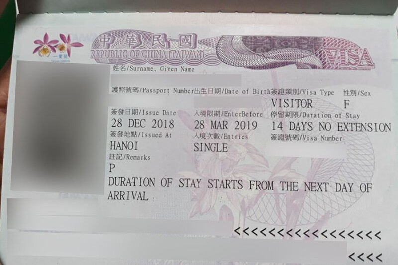 Điều kiện xin visa Đài Loan tự túc